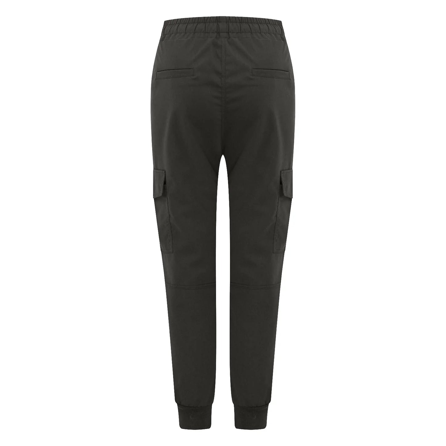 Long Pants for Women Trendy Women plus Size Drawstring Casual Solid Elastic Waist Pocket Loose Pants Gray L JE