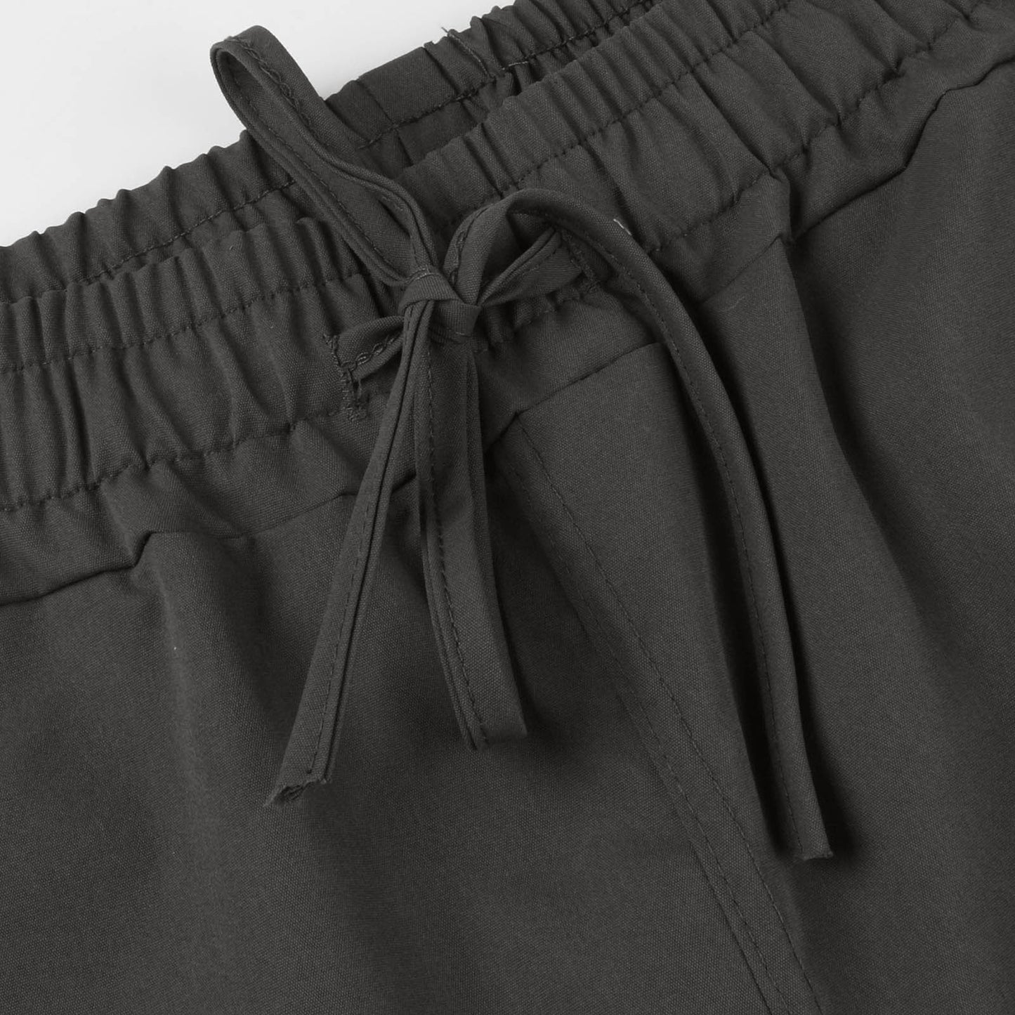Long Pants for Women Trendy Women plus Size Drawstring Casual Solid Elastic Waist Pocket Loose Pants Gray L JE