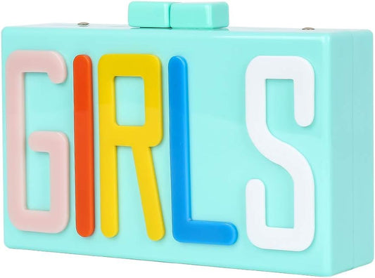 Women Evening Clutch Bag, Acrylic Square Box Shoulder Handbags for Wedding Party Tote Purse